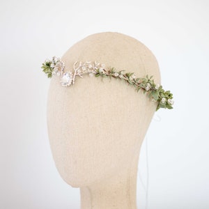 Fairy crown, elven circlet, woodland headpiece, bridal tiara, forest elf floral crown, enchanted faerie woodland headband, elf head piece image 6
