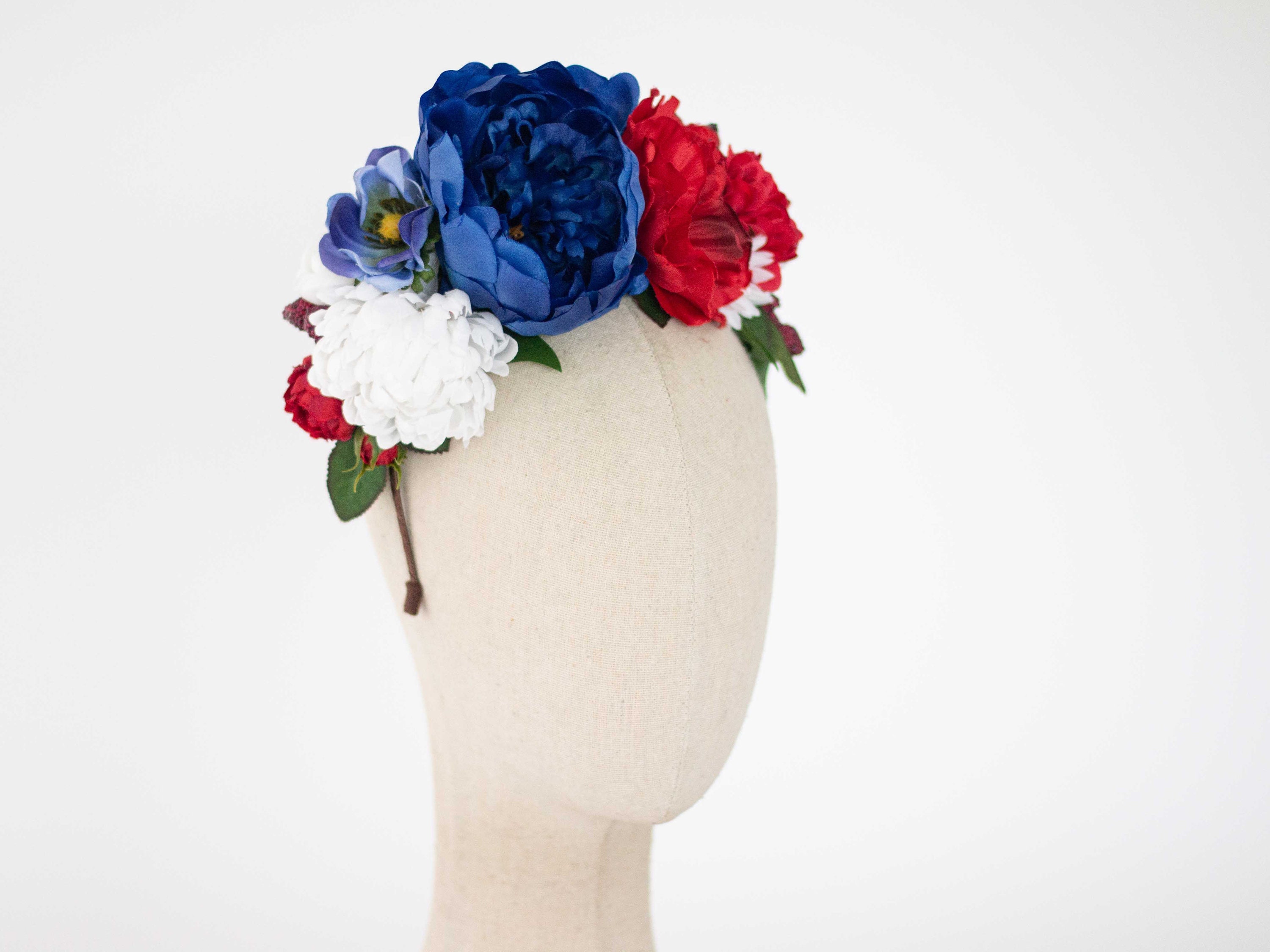 Red white blue flower crown deals
