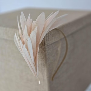 Beige Blush Feather Headband: Modern Races Fascinator