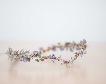 Lavender elven crown, fairy tiara, dainty twig headband, purple  fairy crown, crystal elven circlet, blush floral crown, elf headpiece