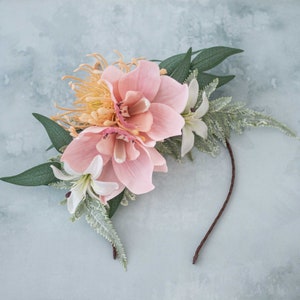 Orchid Flower Headband: Tropical Boho Hair Crown