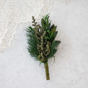 Greenery boutonniere for men, dried leaves boutonniere groom, preserved flowers boutonnière groomsmen, prom boutonnieres button hole