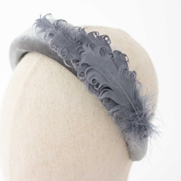 Sister PAC Feather & Mesh Headband Fascinator Natural
