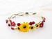 Sunflower flower crown, sunflower bridal headpiece, yellow red burgundy flower crown, flower girl crown, sunflower halo 