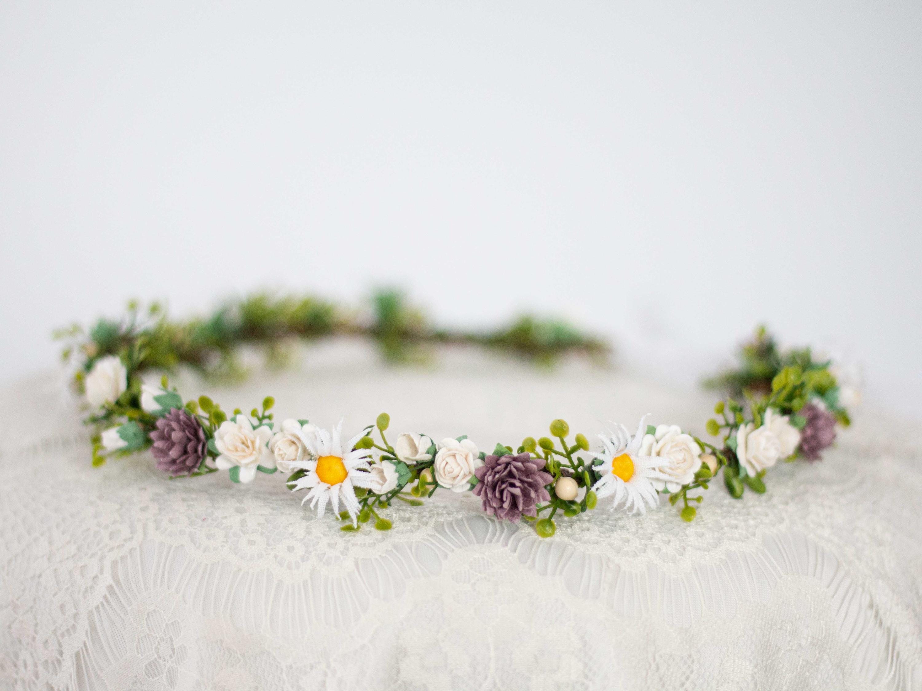 帽子 Meadow Flower crown Meadow Flower Hair Crown, Folk Wedding Flower Crown