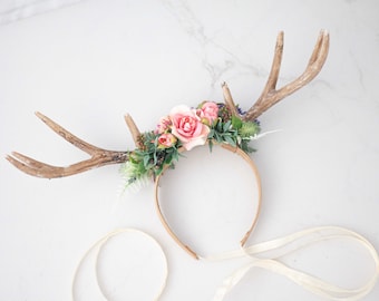 Deer antler headband for adult - large antlers