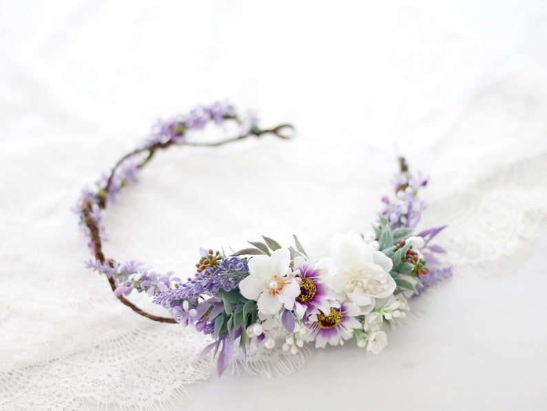 Lavender Flower Crown for Wedding - Etsy