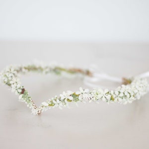 White elven crown, fairy tiara, fantasy wedding headband, elven fairy crown, elven circlet, flower girl halo, bride bridesmaid headpiece image 6