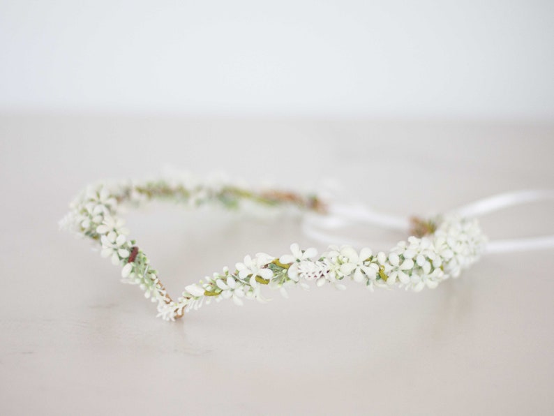 White elven crown, fairy tiara, fantasy wedding headband, elven fairy crown, elven circlet, flower girl halo, bride bridesmaid headpiece image 6