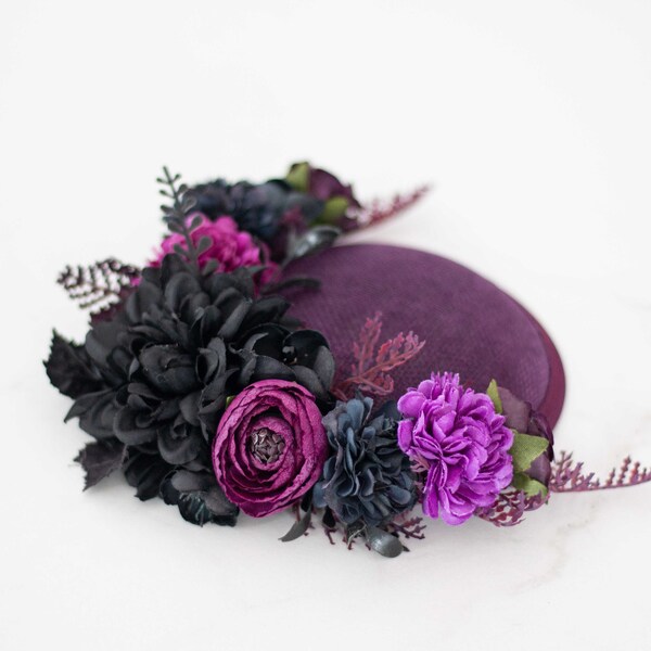 Fascinator mit Blumen Headpiece Haarschmuck Kopfschmuck