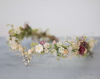 Woodland Elf Kroon, Bloemen Diadeem, Vintage Hoofd, Krans Hoofdband