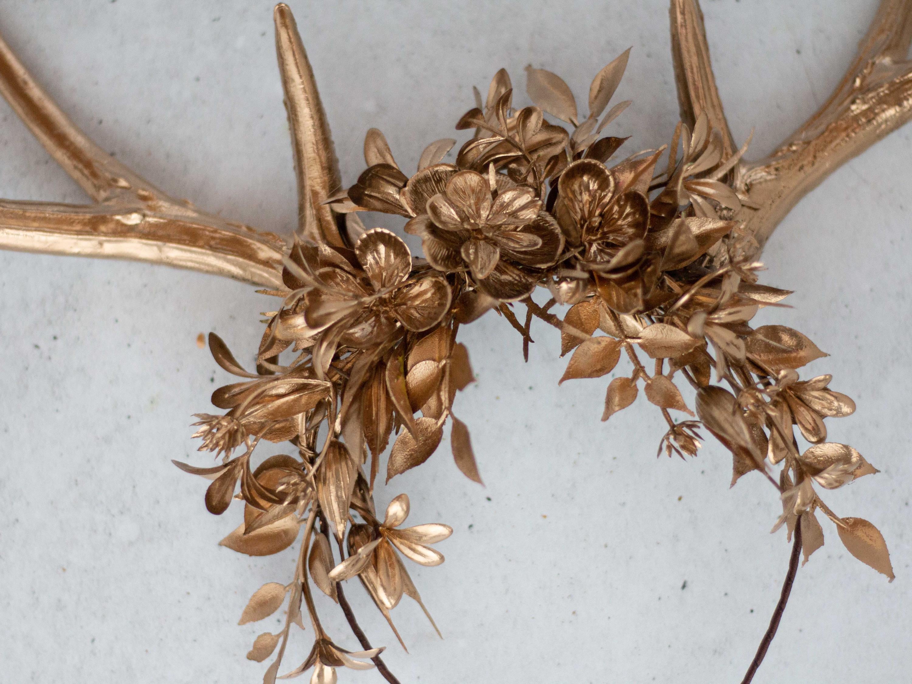 Gold Deer Antler Headband: Woodland Headdress With Horns - Etsy