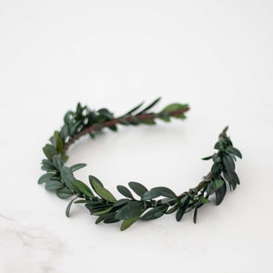 Couronne de fleurs vertes, corona de flores secas para el pelo, corona de flores preservadas, corona de flores naturales