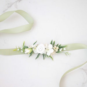 Ceinture avec des fleurs, Ceinture pour mariée, Ceinture robe de mariée image 2