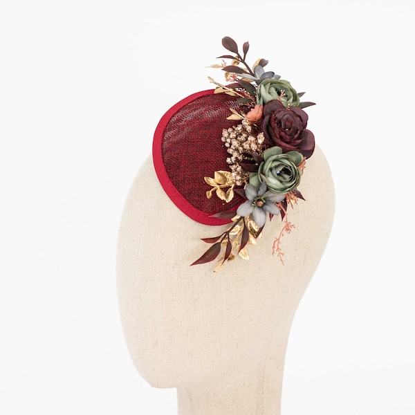Fascinator mit Blumen Headpiece Haarschmuck Kopfschmuck