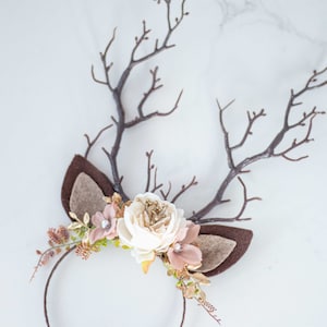 Floral Deer Antler Headband: Woodland Cosplay Costume