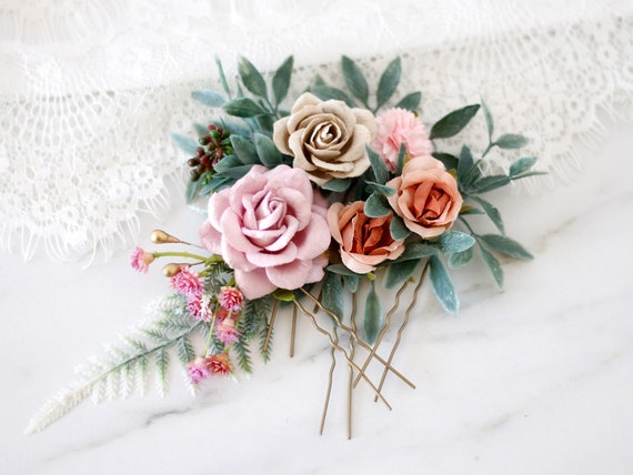 Set Floral Hair Pins Flower Bobby Pins Wedding Hair Pin With Etsy
