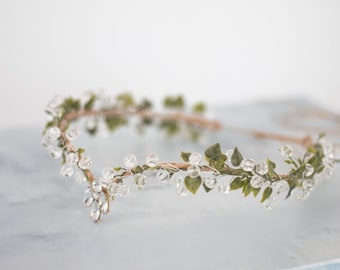 Woodland Elven Tiara, Fairy Flower Crown, Elf Crown, Forest Floral Crown, Elf Headpiece, Elvish Tiara, Elven Diadem