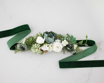 Cintura floreale sposa, Fascia floreale per abito da sposa, Cintura con fiori per matrimonio