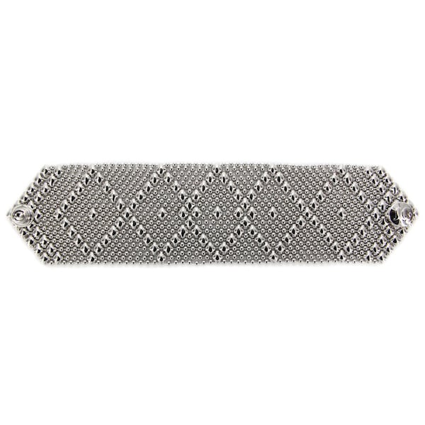 SG Liquid Metal Handmade Mesh Bracelet in Chrome Finish with Diamond Shape by Sergio Gutierrez Style B10-N