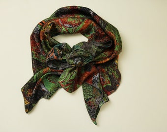 Vintage 70s Abstract Print Neck Scarf