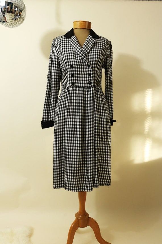 Vintage 1980's Petite Lanz Checkered Flannel Dress - image 1