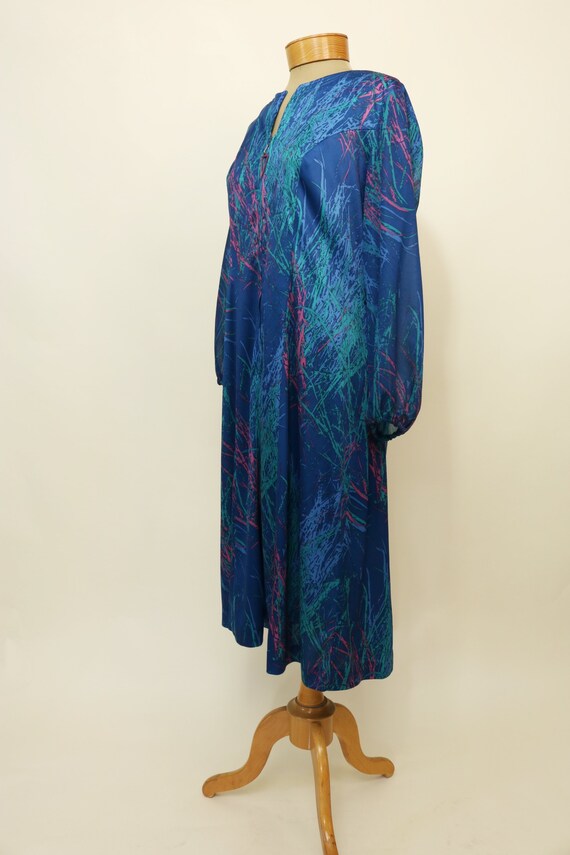 Vintage 70's Three R's Abstract Print Zip Up Hous… - image 4