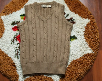 Vintage 90's Cable Knit Acrylic Sweater Vest by Kentfield