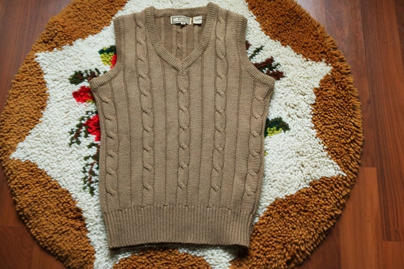 Vintage 90's Cable Knit Acrylic Sweater Vest by Kentfield