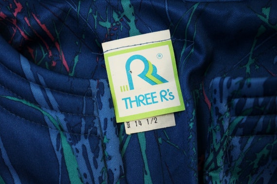 Vintage 70's Three R's Abstract Print Zip Up Hous… - image 6