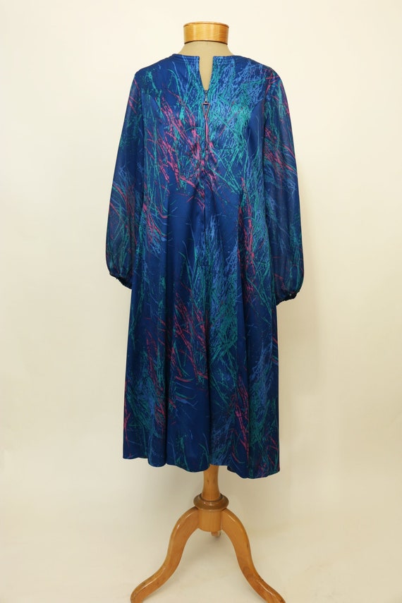 Vintage 70's Three R's Abstract Print Zip Up Hous… - image 2