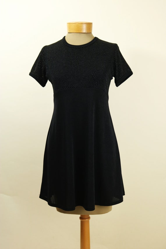 Vintage 90's Black Babydoll Mini Dress - image 2