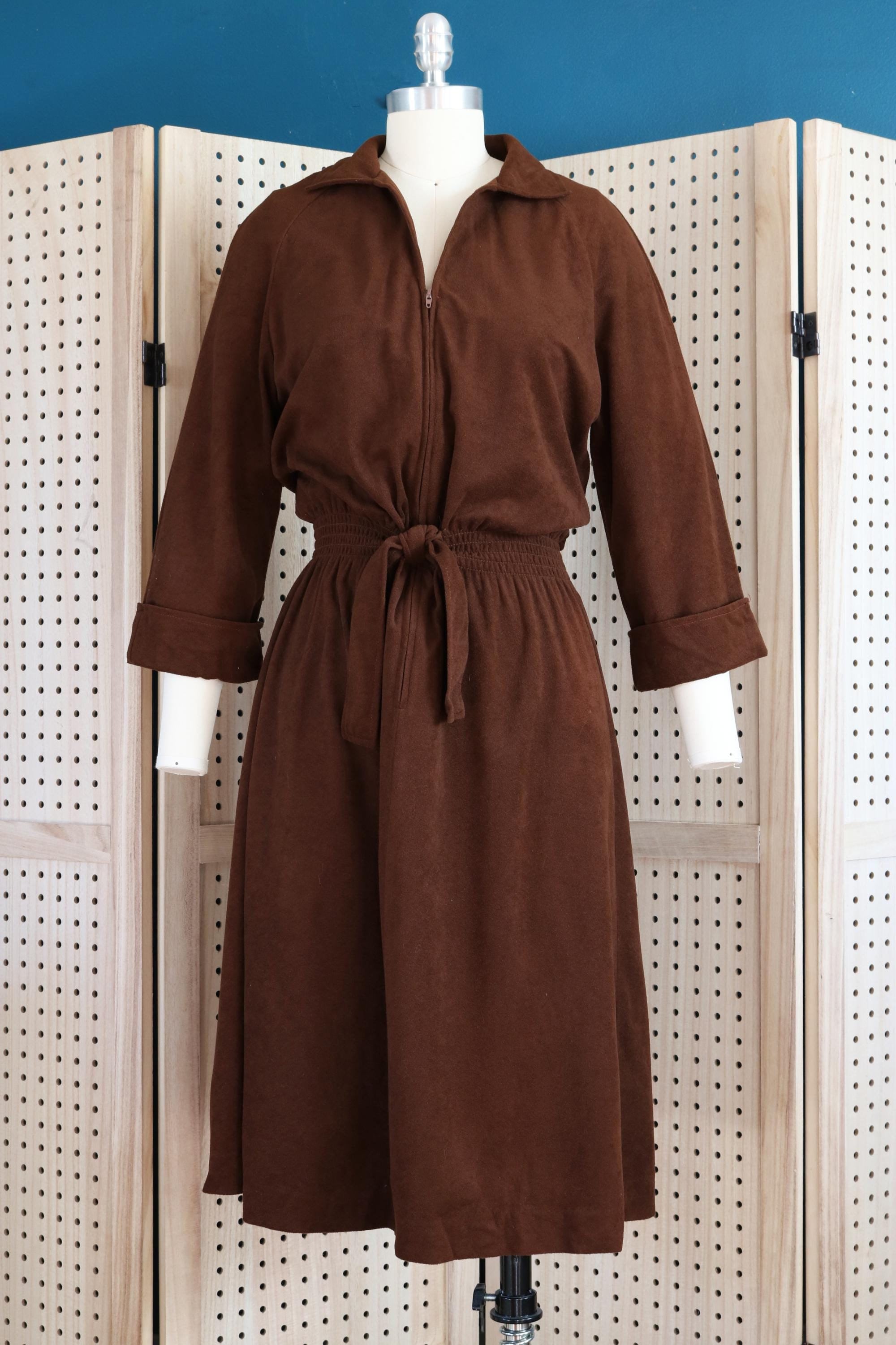 Brown Collared Dress - Etsy