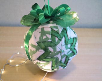 Cerebral Palsy Themed Green Ribbon Fabric Ornament