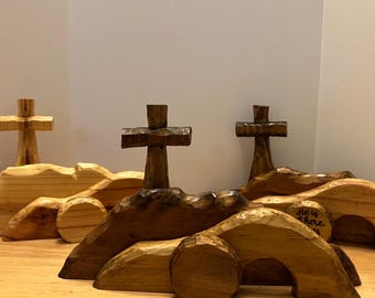 Ostern Grab und Kreuz Hand geschnitzt Made in den USA