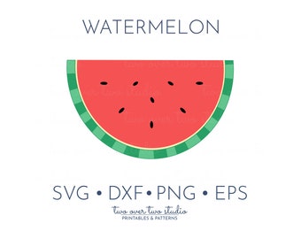 Watermelon SVG File, Commercial Use, Preppy Watermelon Clipart, Fruit Clip Art, Summer Picnic