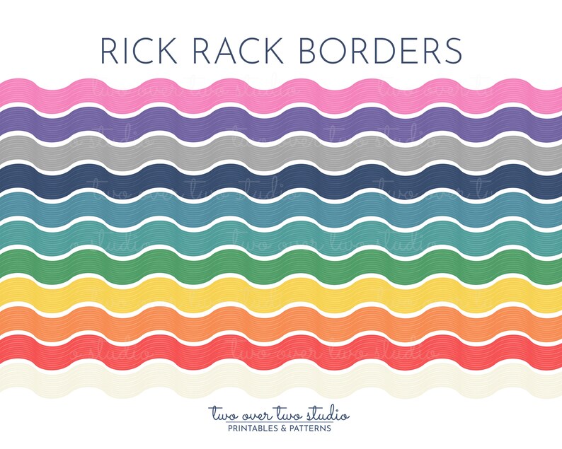 Rick Rack Border Frame Rick Rack Border, Commercial Use, Preppy Clip Art, Hand Drawn Chevron ...