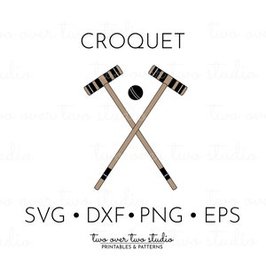 Croquet SVG File, Commercial Use, Croquet Clipart, Croquet Cut File, Summer Sport, Croquet Set, Preppy, Lawn Game