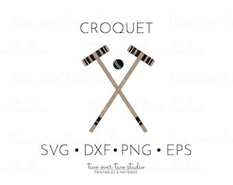 Croquet SVG File, Commercial Use, Croquet Clipart, Croquet Cut File, Summer Sport, Croquet Set, Preppy, Lawn Game