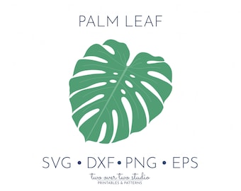Palm Leaf SVG File, Commercial Use, Palm Frond Clipart, Monstera Leaf Cut File, Summer Clip Art