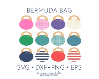 Bermuda Bag SVG, Commercial Use, Preppy Purse Clipart, Vintage Pocketbook Clip Art