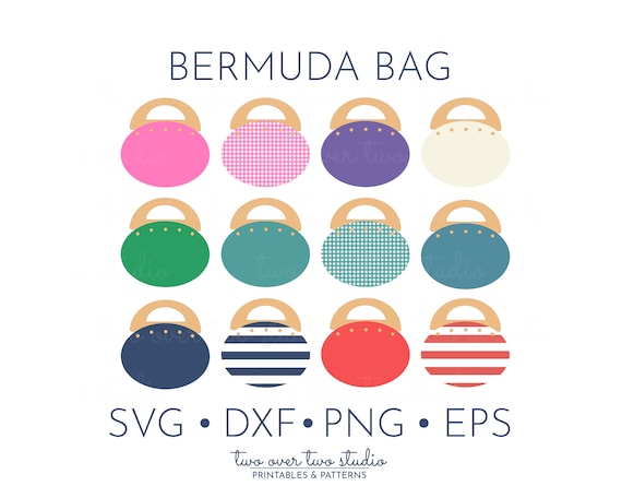 Bermuda Bag SVG, Commercial Use, Preppy Purse Clipart, Vintage Pocketbook Clip Art