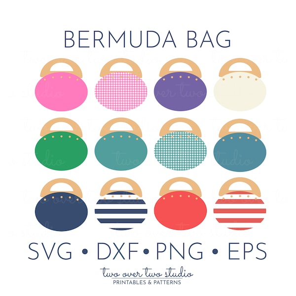 Bermuda Bag SVG, Commercial Use, Preppy Purse Clipart, Vintage Pocketbook Clip Art
