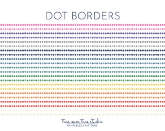 Dot Border, Commercial Use, Preppy Polkadot Border Clip Art, Polka Dot Border Clipart, Pink, Purple, and Blue