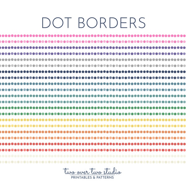 Dot Border, Commercial Use, Preppy Polkadot Border Clip Art, Polka Dot Border Clipart, Pink, Purple, and Blue