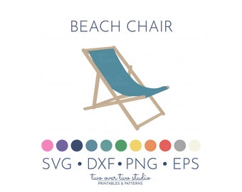 Beach Chair Clipart, Commercial Use, Sling Chair Clip Art, Patio Chair SVG, Beach Chair PNG
