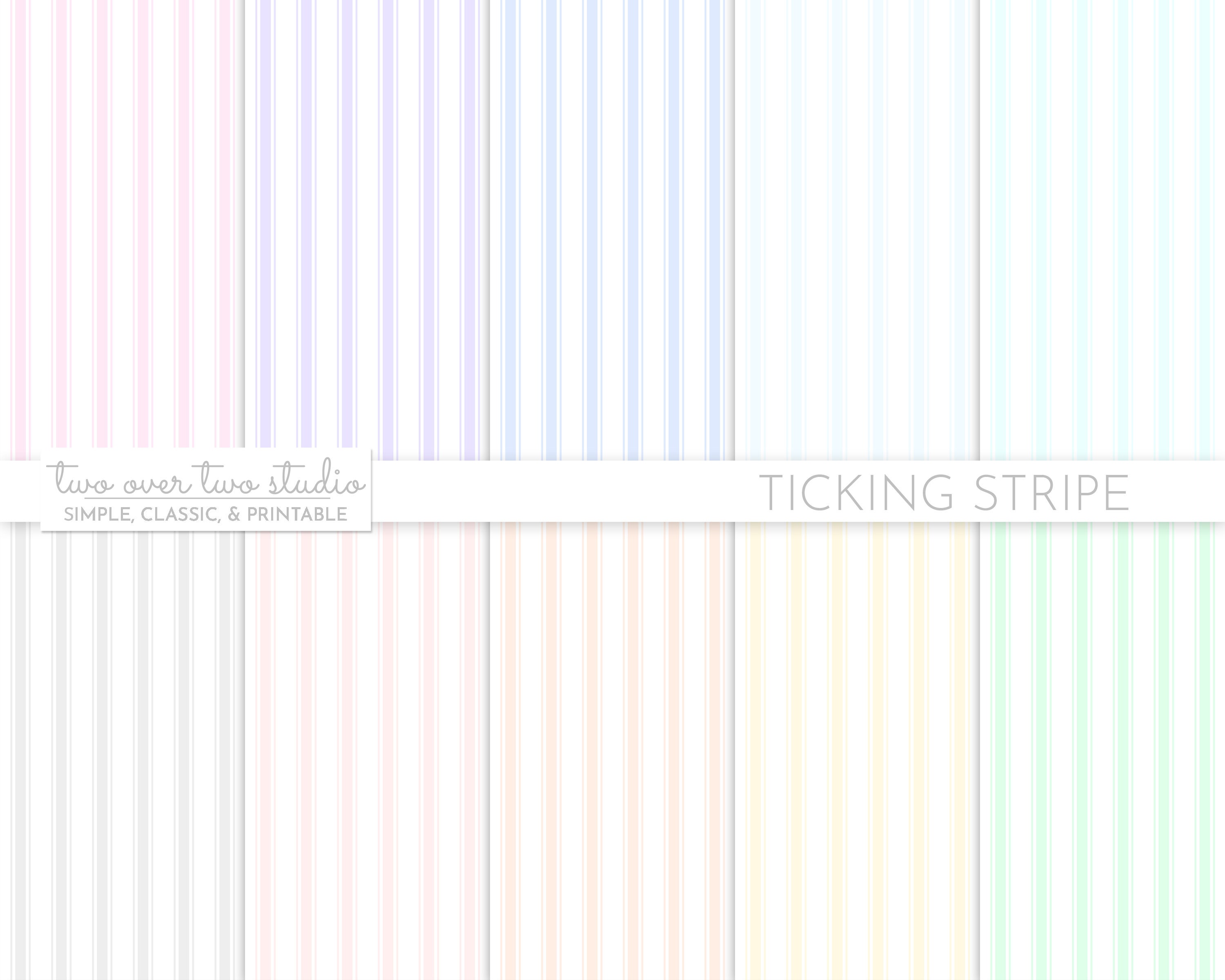 Pastel Ticking Stripe Digital Paper, TickingBackground, Striped Backdrop, Stripes Pattern