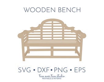 Wooden Bench Clipart, Commercial Use, Wood Garden Bench Clip Art, Bench SVG, Garden Bench PNG