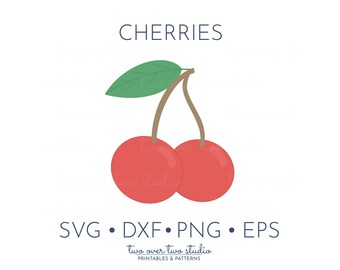 Körsbär SVG, Kommersiellt bruk, Körsbär png, Clipart, Röd Körsbär Clip Art, Fruktillustration