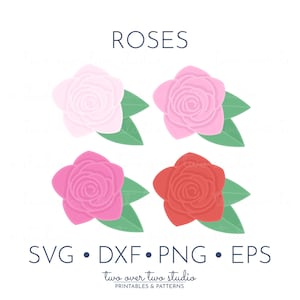 Rosa SVG, Uso Comercial, Clipart de Rosa Vermelha, Clipart de Rosa Rosa, Flor Preppy, Desenho de Rosa, Ilustração de Rosa, Fundo Transparente